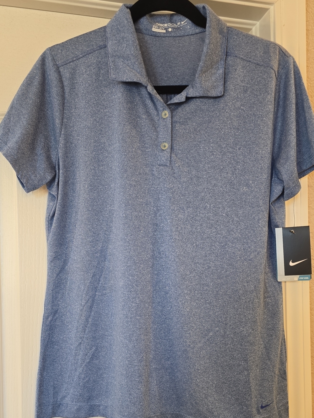 Nike Women’s Heathered Light Blue Polo Jersey